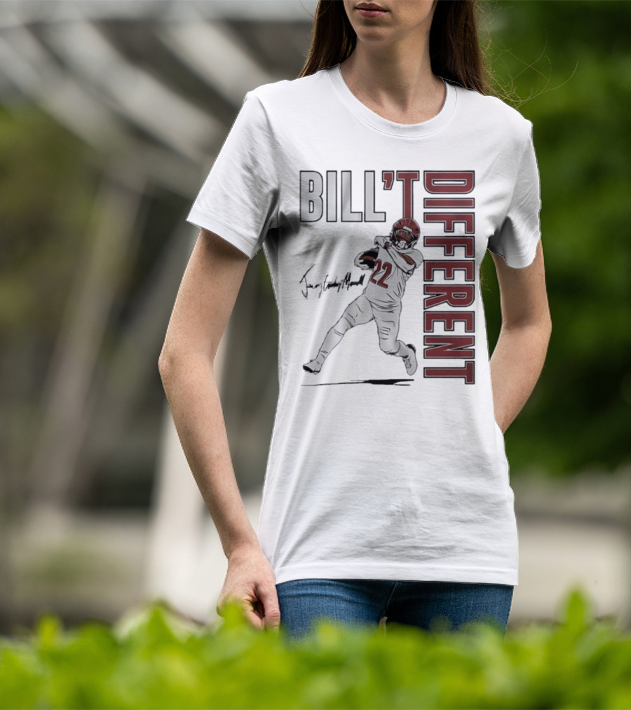 Jacory Croskey-Merritt Bill’t Different Number 22 Football Signature T-Shirt