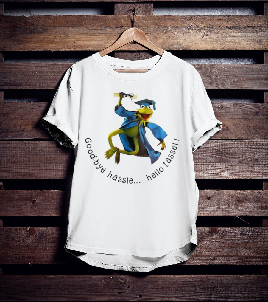 Kermit Frog Graduation Goodbye Hassle Hello Tassel T-Shirt