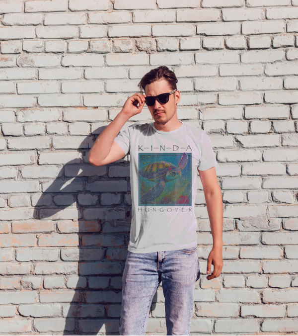 Kinda Hungover Turtle Ocean Scene T-Shirt