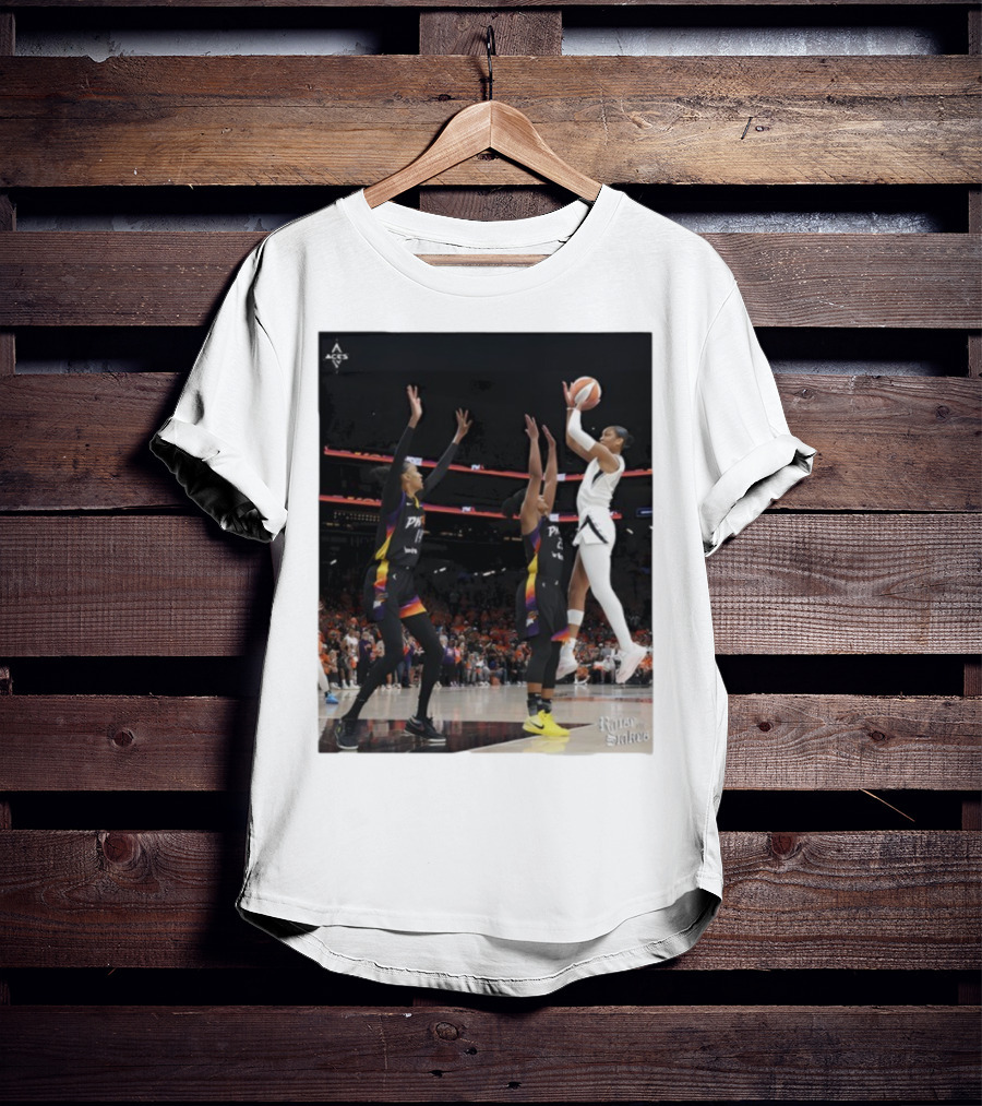 Las Vegas Aces Hang It In The Louvre Basketball Action Shot T-Shirt