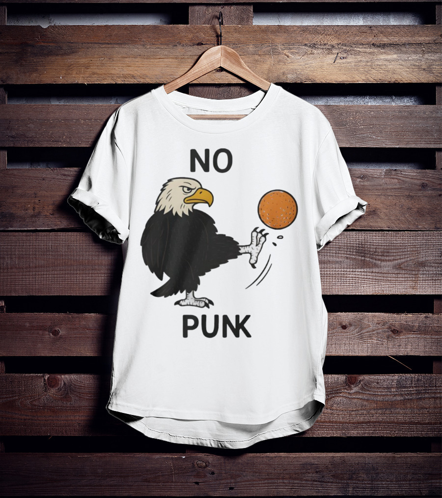 Bald Eagle Kicking Orange Ball No Punk T-Shirt