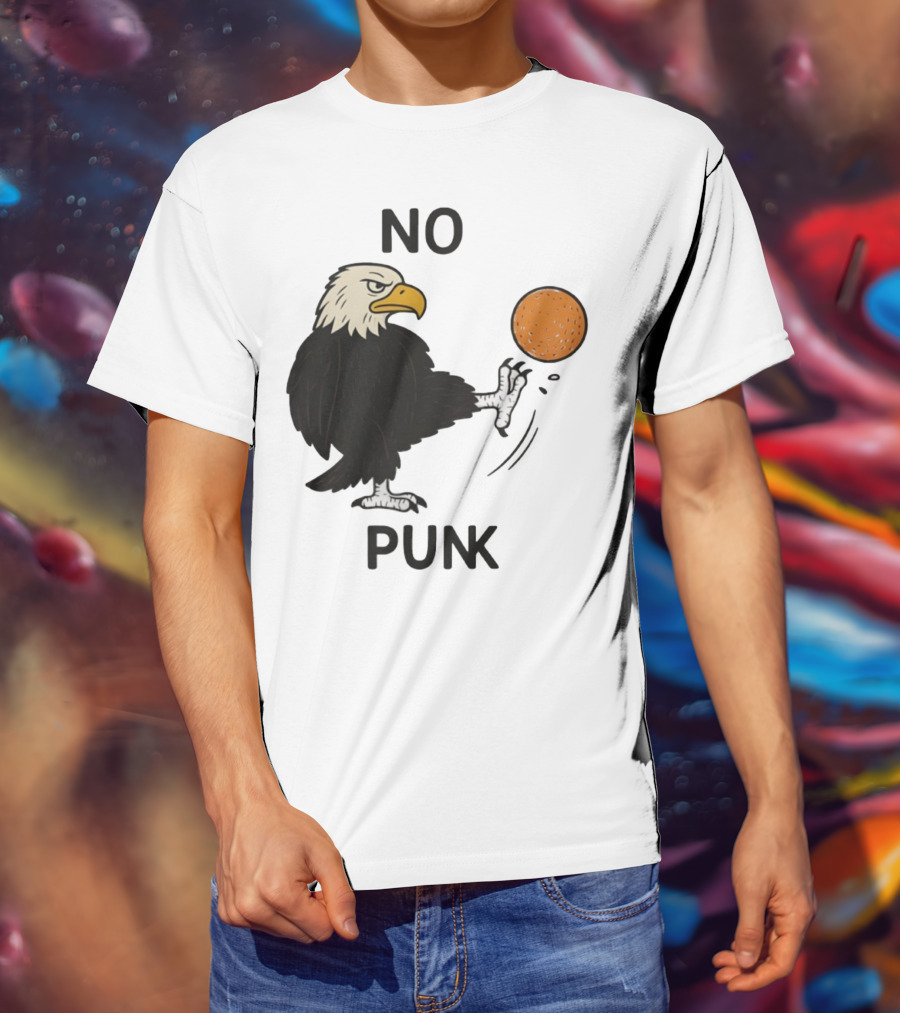 Bald Eagle Kicking Orange Ball No Punk T-Shirt