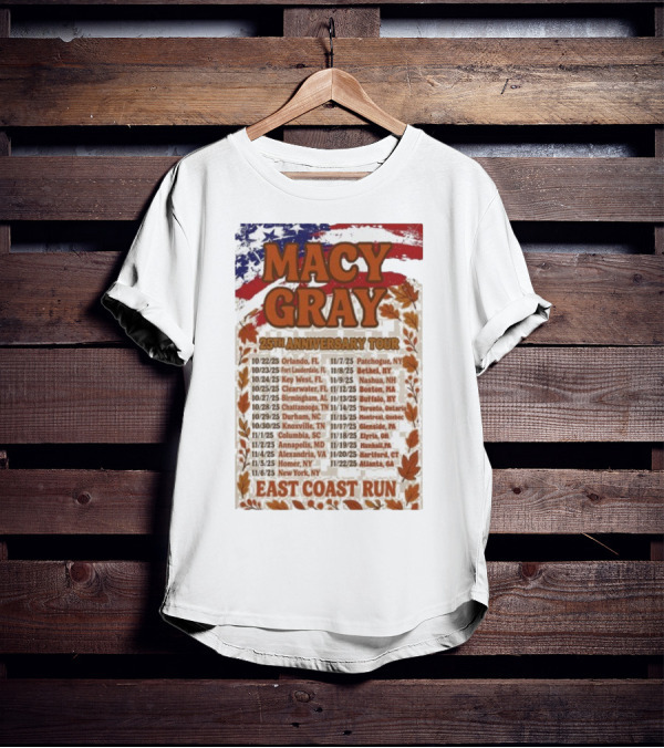 Macy Gray 25th Anniversary Tour 2025 East Coast Run Dates T-Shirt