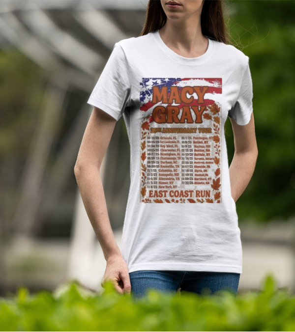 Macy Gray 25th Anniversary Tour 2025 East Coast Run Dates T-Shirt