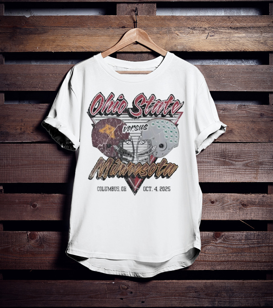Ohio State Versus Minnesota Football 2025 Game Helmets T-Shirt