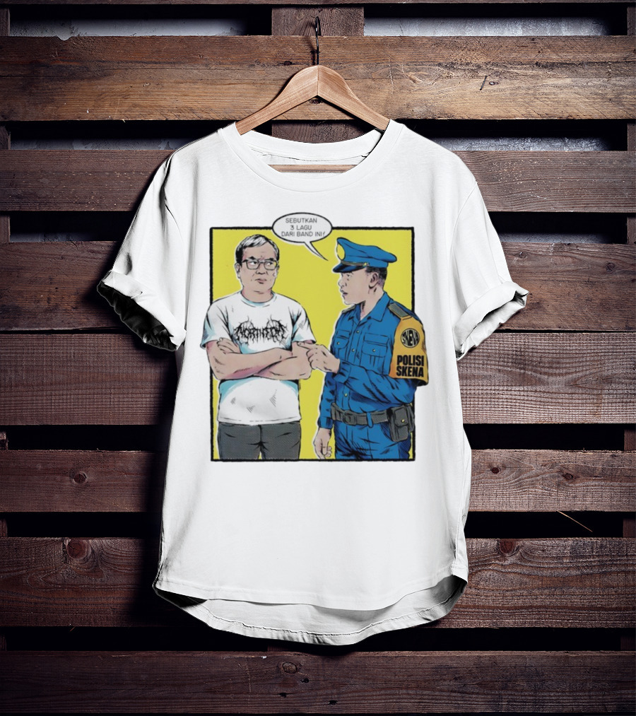 Polisi Skena Sebutkan 3 Lagu Dari Band Ini Meme Comic Interaction T-Shirt