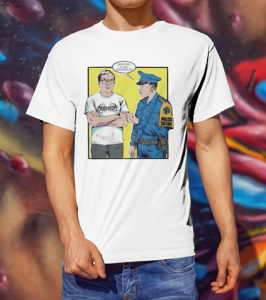 Polisi Skena Sebutkan 3 Lagu Dari Band Ini Meme Comic Interaction T-Shirt