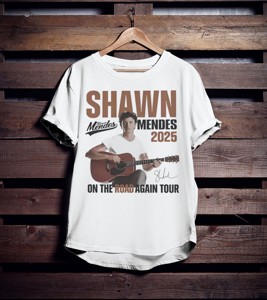Shawn Mendes 2025 On The Road Again Tour Signature T-Shirt