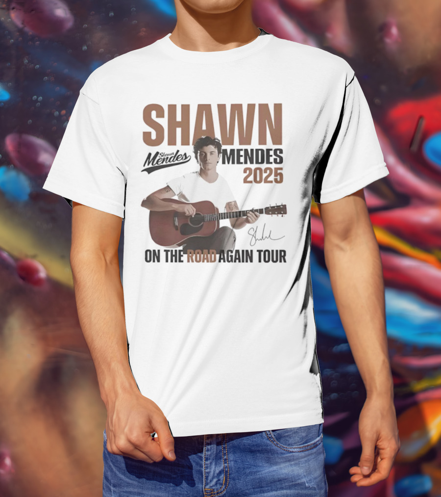 Shawn Mendes 2025 On The Road Again Tour Signature T-Shirt