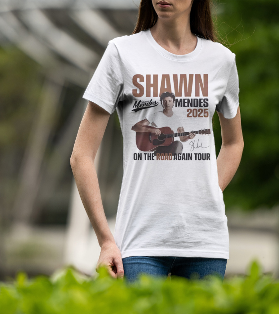 Shawn Mendes 2025 On The Road Again Tour Signature T-Shirt