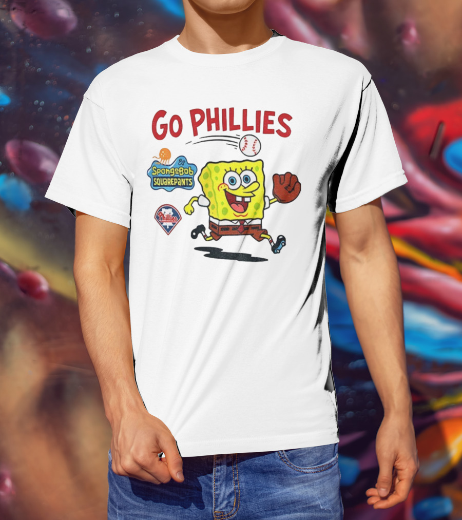 Go Phillies Spongebob Squarepants Philadelphia MLB Baseball 2025 T-Shirt