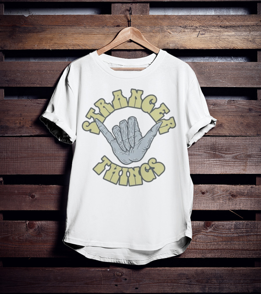 Stranger Things Skull Hand Gesture Graphic T-Shirt