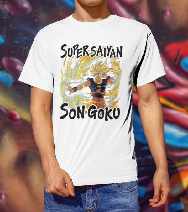 Super Saiyan Son Goku Dragon Ball Z Power Burst Aura Icon T-Shirt