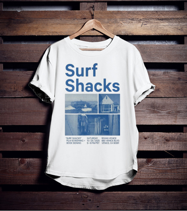Surf Shacks Oct 25 2025 Venice CA Beach Surfboards Coastal Homes T-Shirt