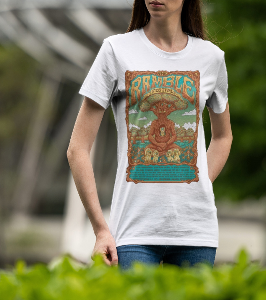 The Ramble Festival 2025 Camp Ramblewood October 10-12 Tree Creature And Owls T-Shirt
