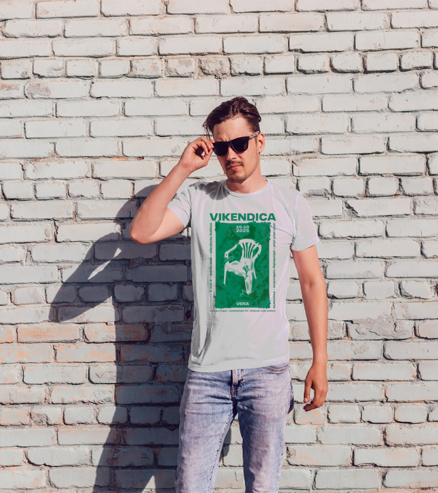 Vikendica 10.10.2025 Vera Chair Illustration In Greenery T-Shirt