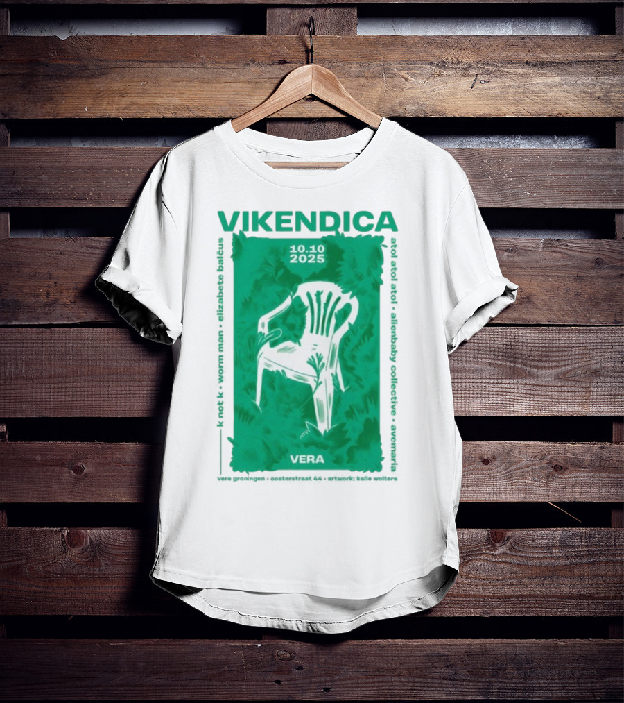 Vikendica 10.10.2025 Vera Chair Illustration In Greenery T-Shirt