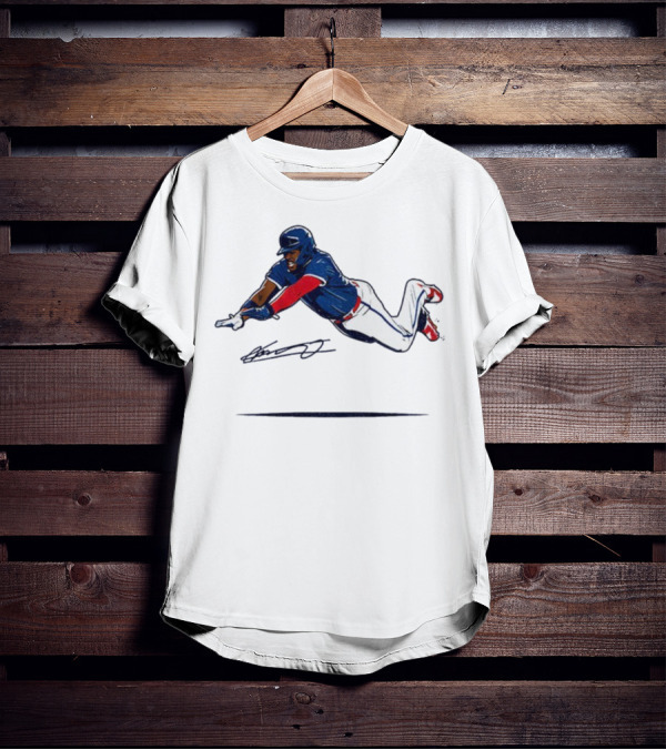 Vladimir Guerrero Jr Superman Flying Slide Toronto Blue Jays Signature T-Shirt