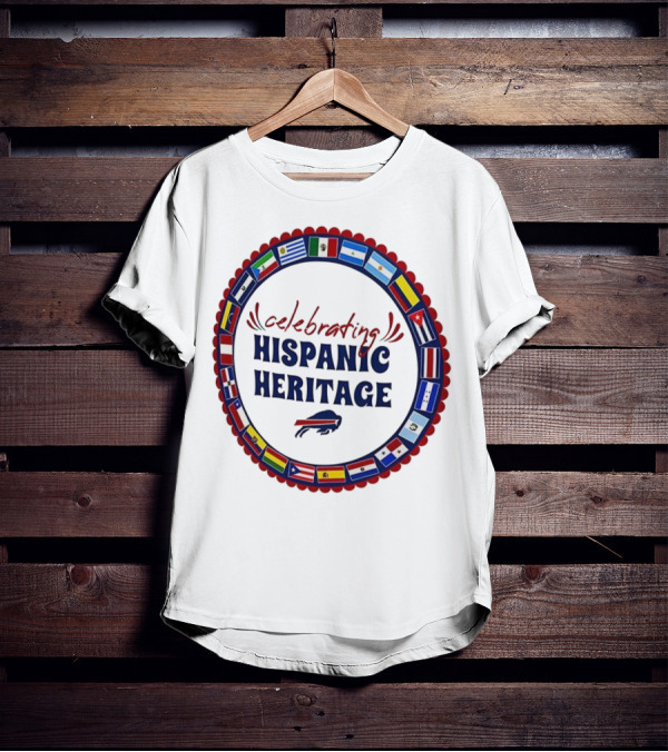 Celebrating Hispanic Heritage Buffalo Bills Flags Circle T-Shirt