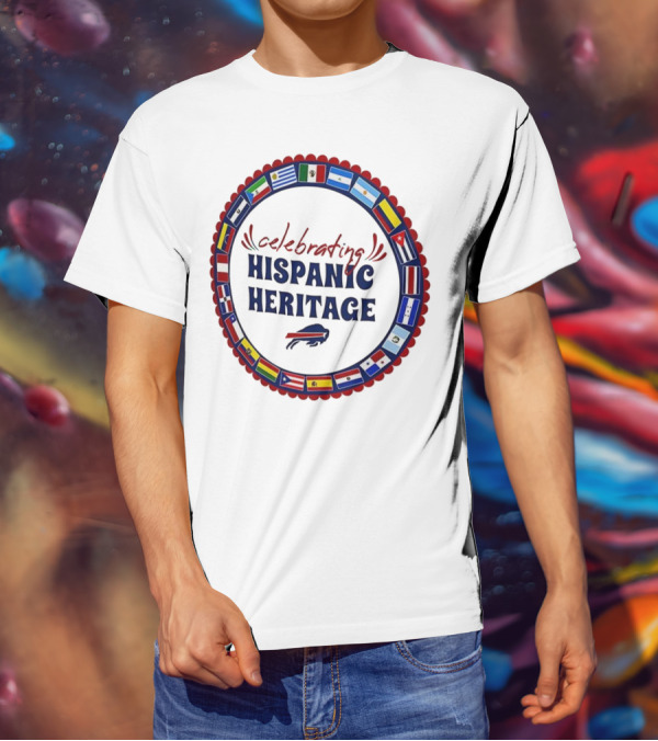 Celebrating Hispanic Heritage Buffalo Bills Flags Circle T-Shirt