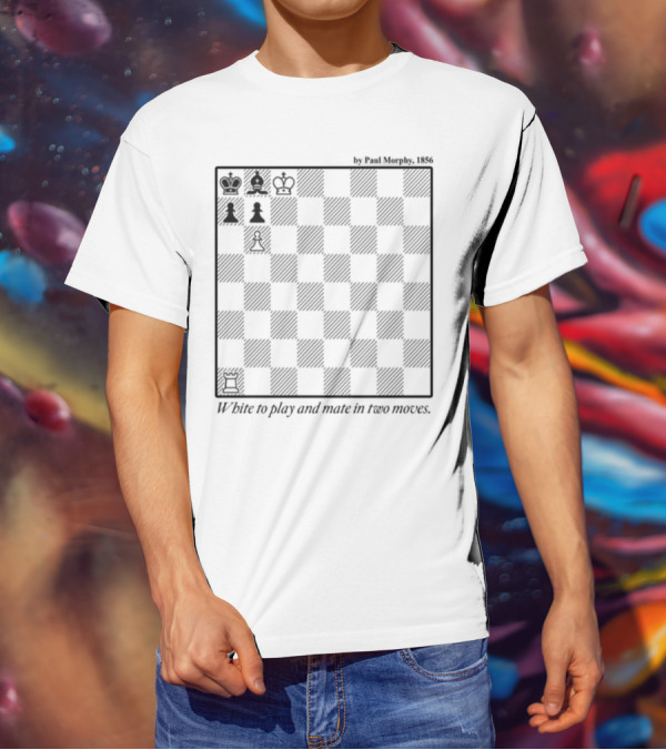 Paul Morphy 1856 Chess Puzzle White To Play And Mate In Two Moves T-Shirt