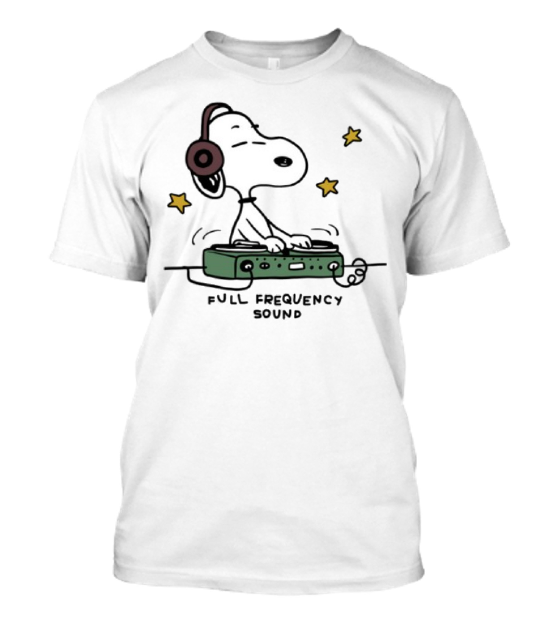 Snoopy Full Frequency Sound DJ Headphones T-Shirt