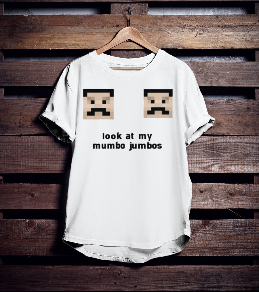 Minecraft Pixel Art Mustache Faces Look At My Mumbo Jumbos T-Shirt