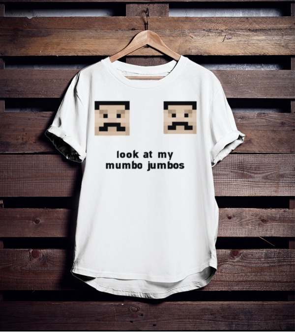 Minecraft Pixel Art Mustache Faces Look At My Mumbo Jumbos T-Shirt