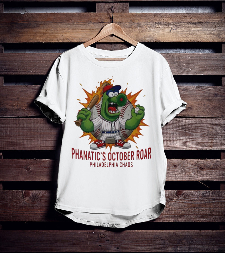 Philadelphia Phillies Baseball Phanatic's October Roar Philadelphia Chaos Mascot T-Shirt