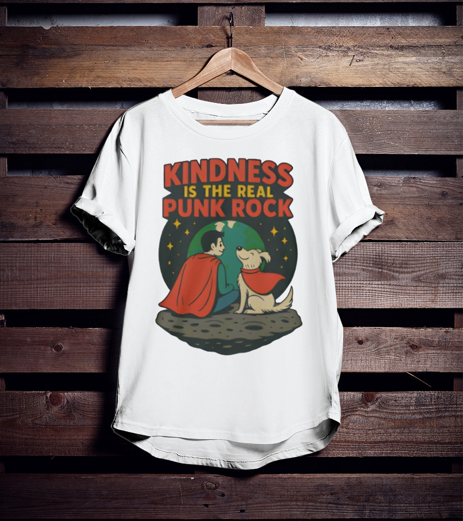 Kindness Is The Real Punk Rock Superman And Krypto Cartoon T-Shirt