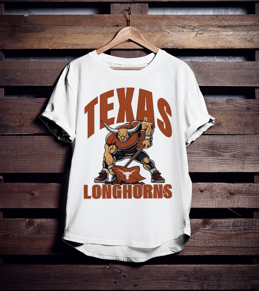 Texas Longhorns Football Youth Mascot Planting Flag T-Shirt