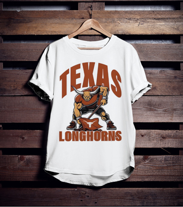 Texas Longhorns Football Youth Mascot Planting Flag T-Shirt