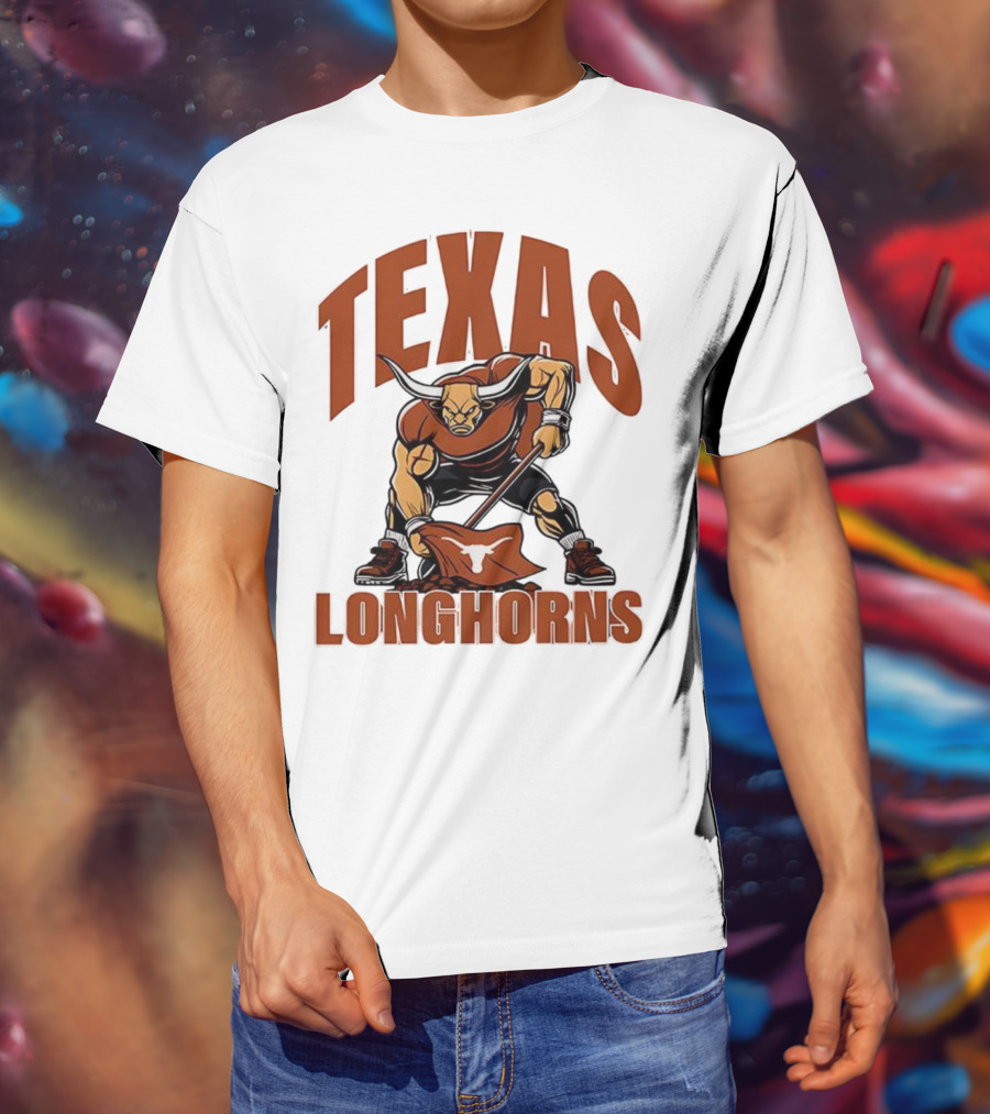 Texas Longhorns Football Youth Mascot Planting Flag T-Shirt