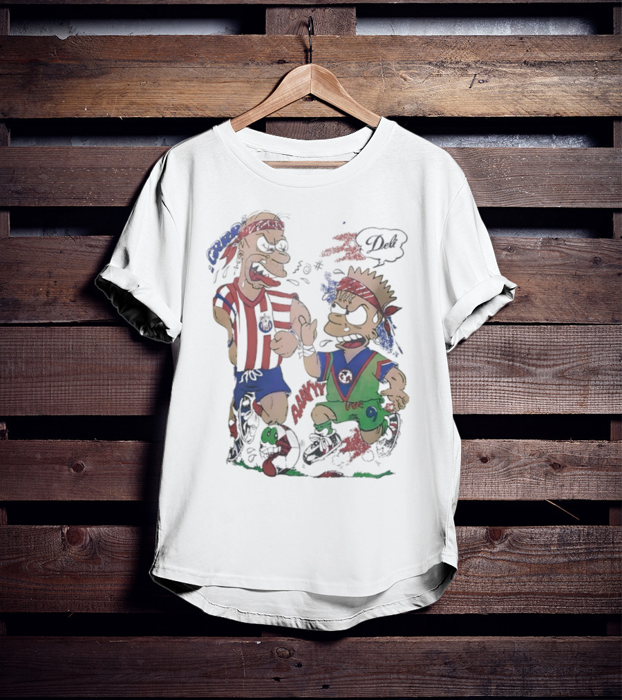 The Simpsons Homer C.D. Guadalajara Bart Club América Soccer Rivalry T-Shirt