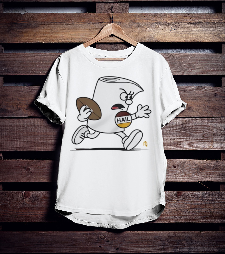 Washington Hail Running Icon With Football Comic Style T-Shirt