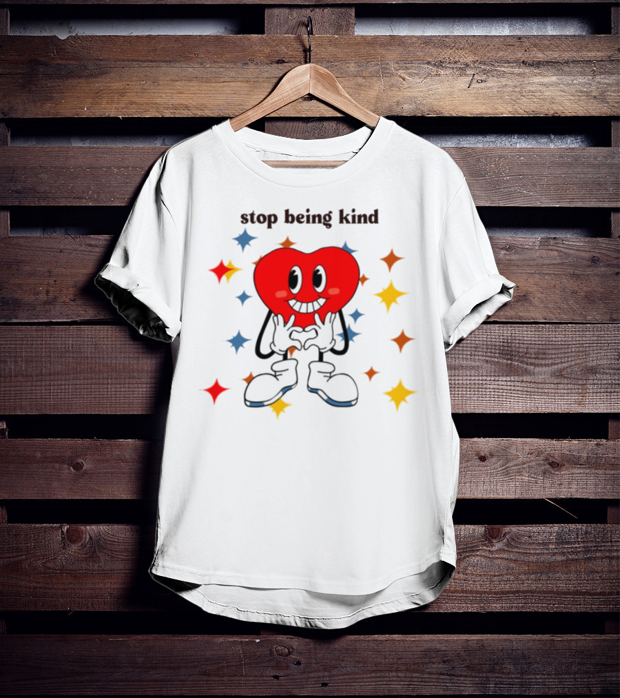 Transphobic Stop Being Kind Heart Character With Colorful Stars T-Shirt