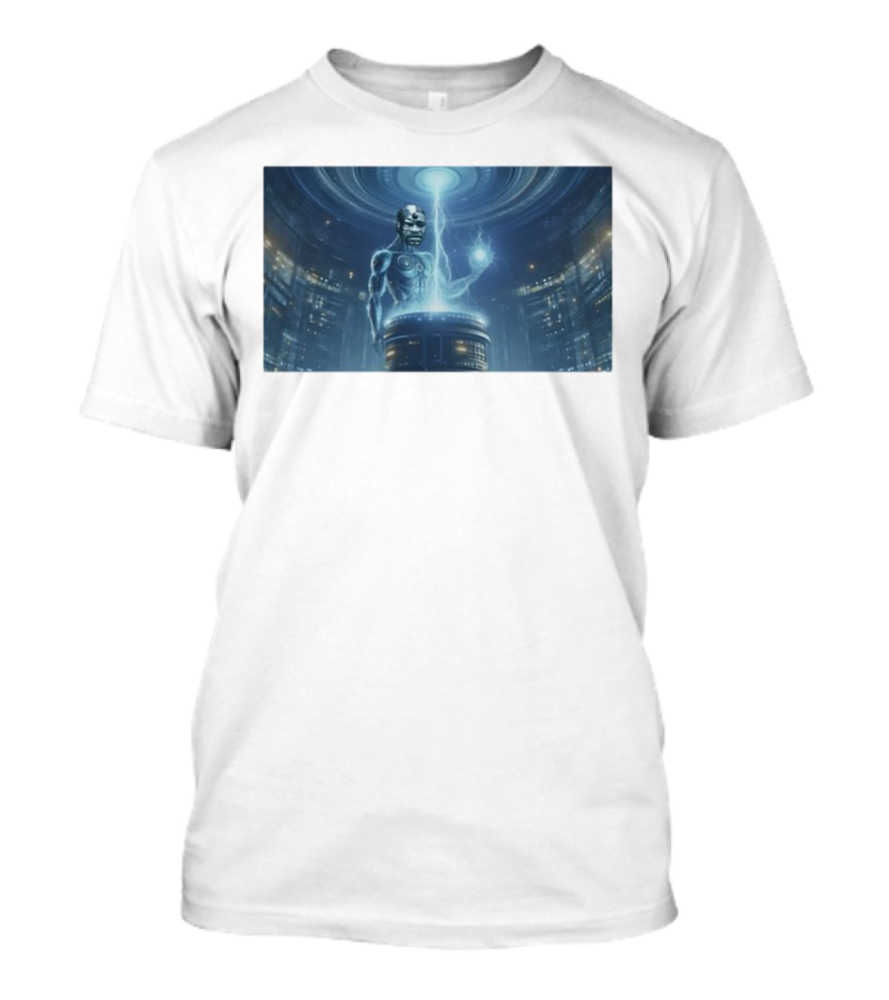 0Xerrl George Droyd Reactor Futuristic Cyborg Cosmos Lightning Energy Sphere T-Shirt