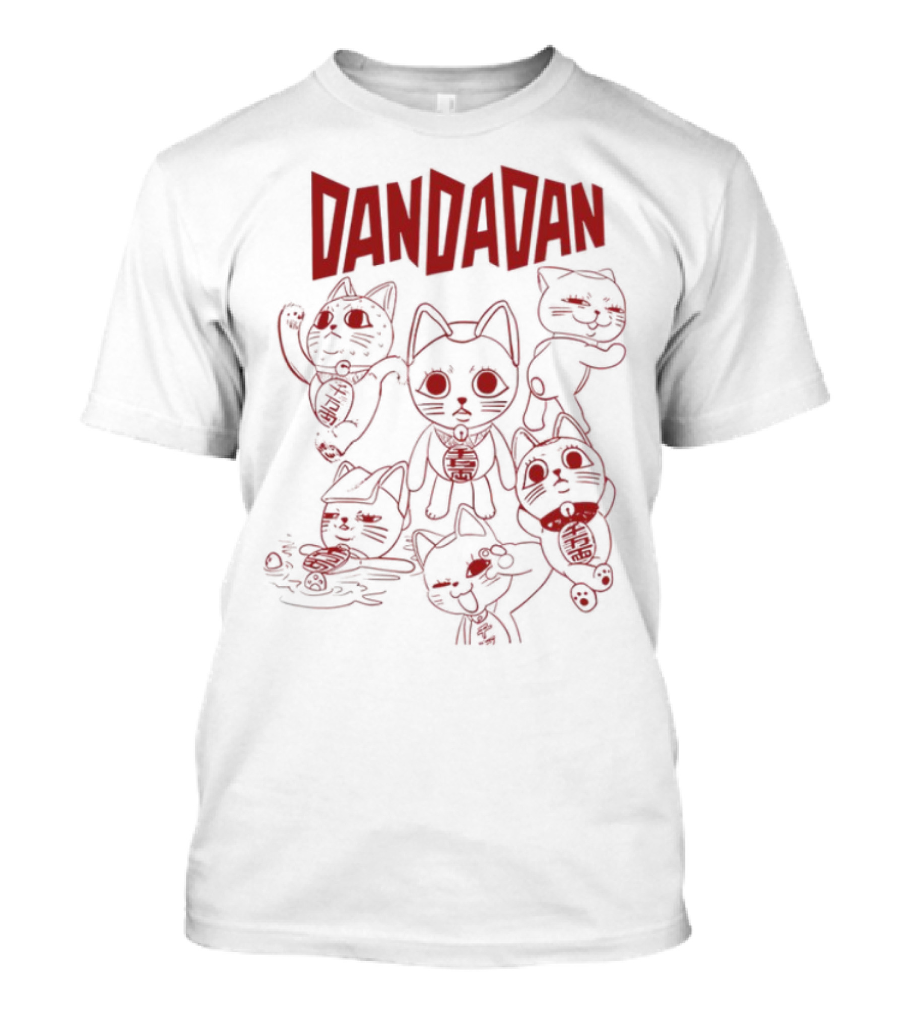 Dandadan Turbo Granny Cat Characters Beige T-Shirt