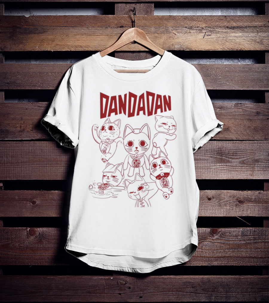 Dandadan Turbo Granny Cat Characters Beige T-Shirt