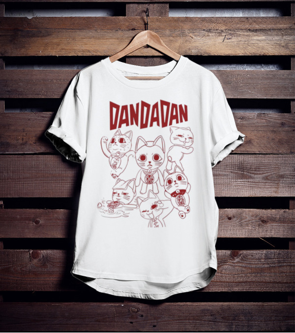 Dandadan Turbo Granny Cat Characters Beige T-Shirt