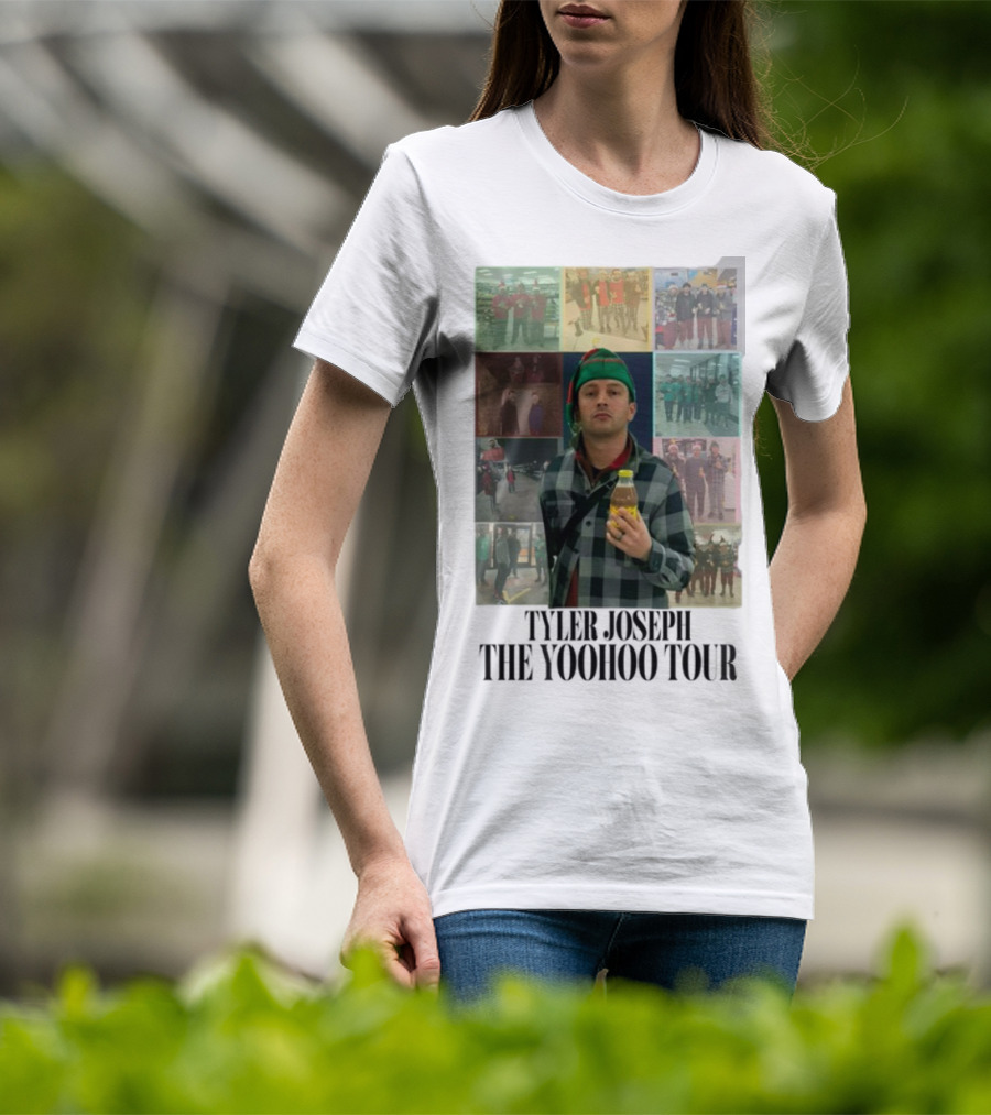 Eggtyler Tyler Joseph Yoohoo Tour Getränkflasche Elf Hemd Karo Holzfäller Look 2023 Collage T-Shirt