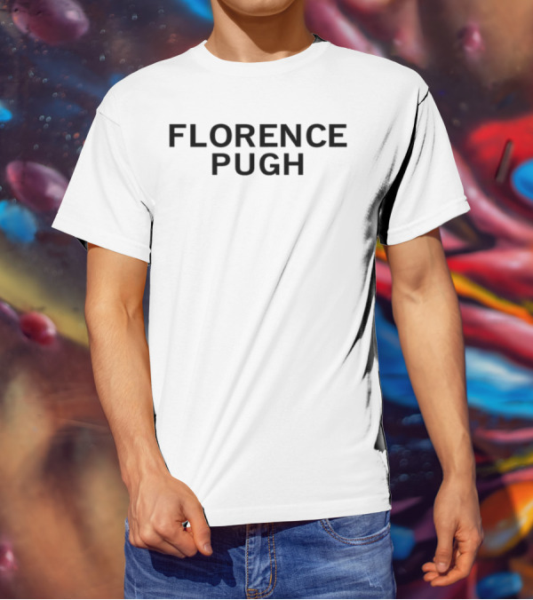 Florence Pugh Block Letter Style Text T-Shirt