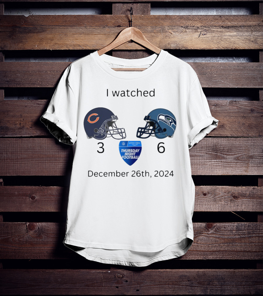 Prime Video Thursday Night Football December 26th 2024 Bears Vs Seahawks T-Shirt
