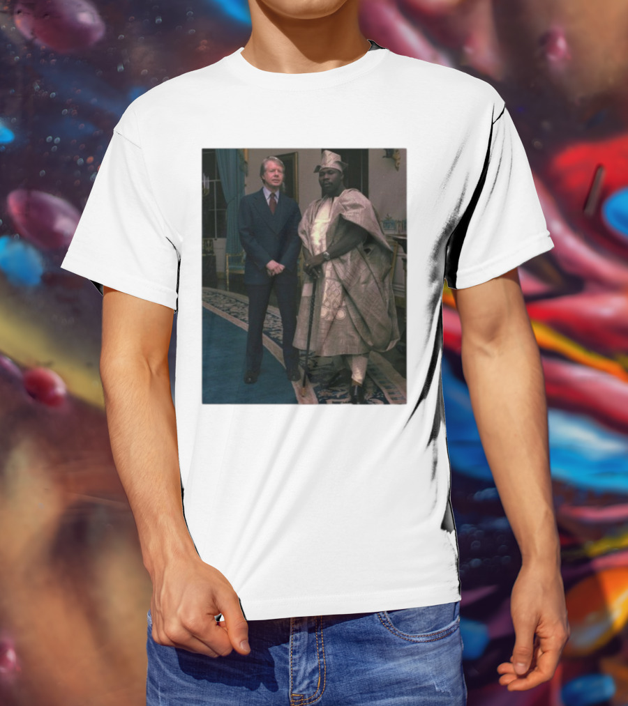 Jimmy Carter Meeting Nigerian President Traditional Attire T-Shirt