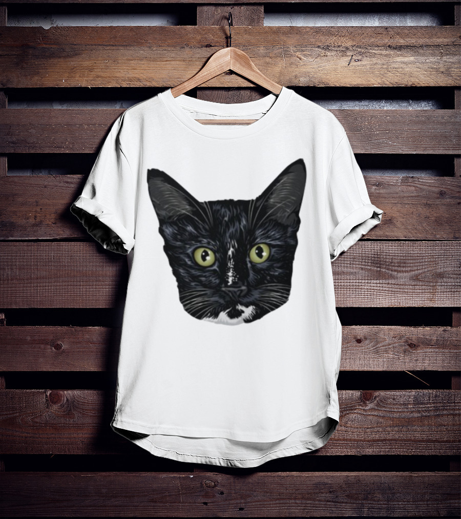 Michael Manigault Brave Cat Black Feline Face T-Shirt