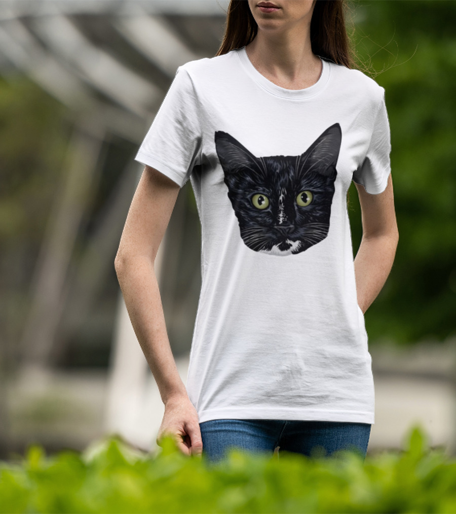 Michael Manigault Brave Cat Black Feline Face T-Shirt