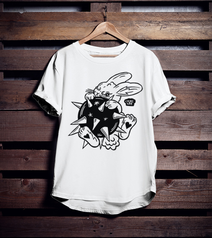 Morningstar Bunny Spiked Star Rabbit Design T-Shirt