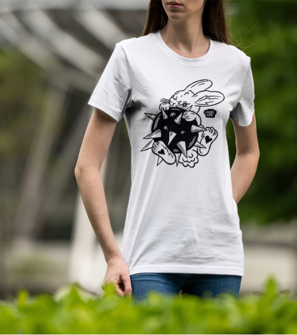 Morningstar Bunny Spiked Star Rabbit Design T-Shirt