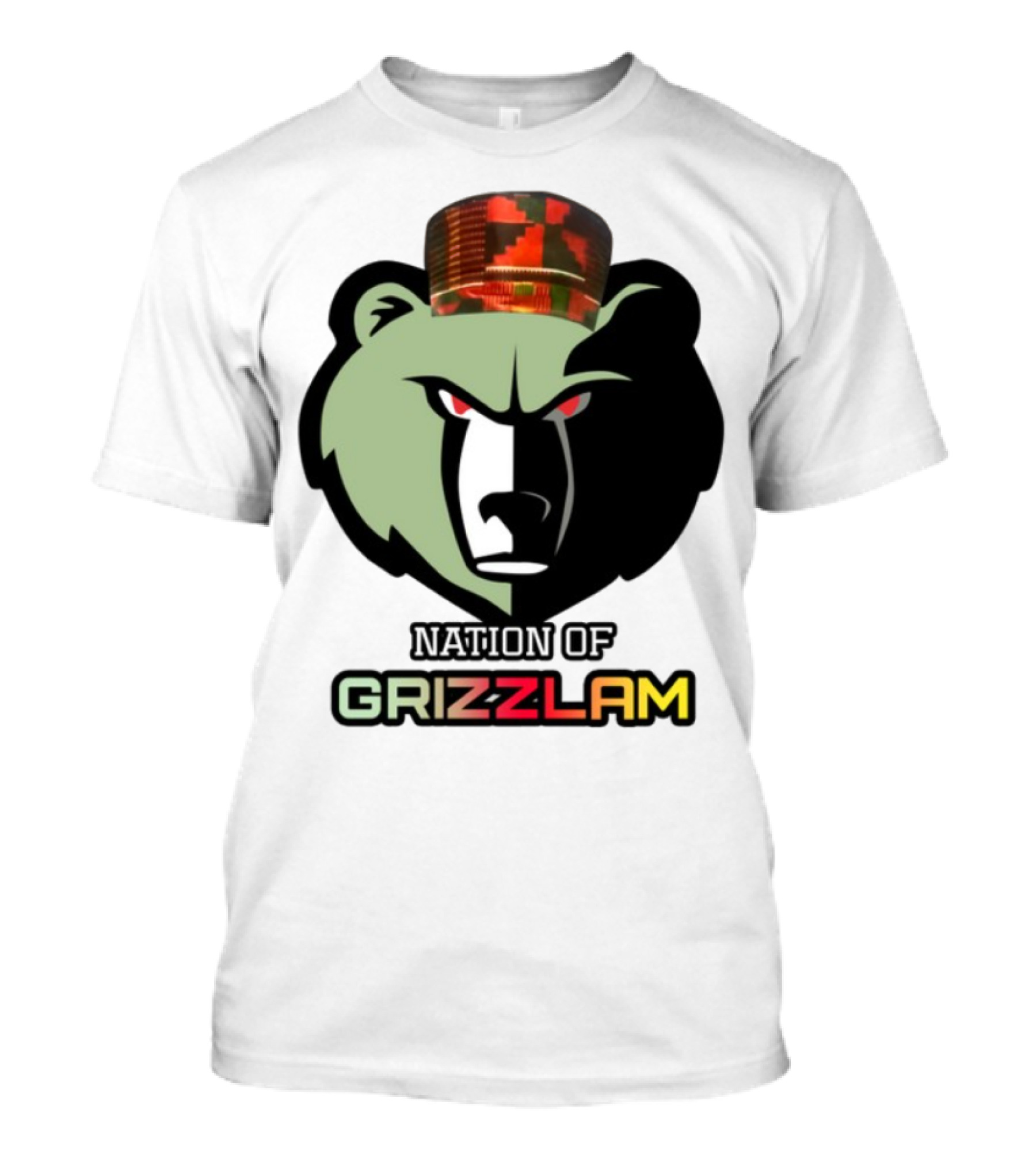 Nation Of Grizzlam Bear Logo With Kufi Hat T-Shirt