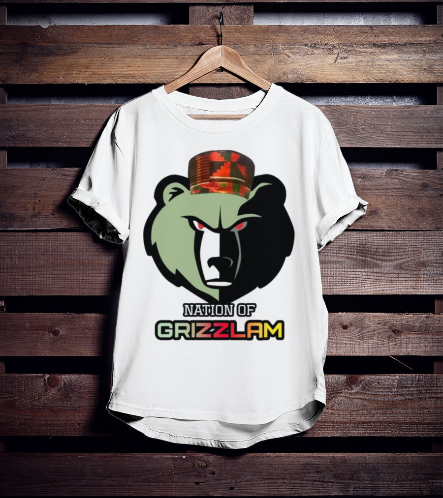 Nation Of Grizzlam Bear Logo With Kufi Hat T-Shirt